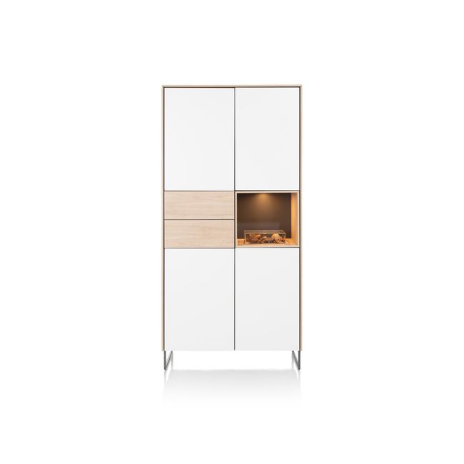 Bergkast LINDFIELD - Wit / Eikenlook