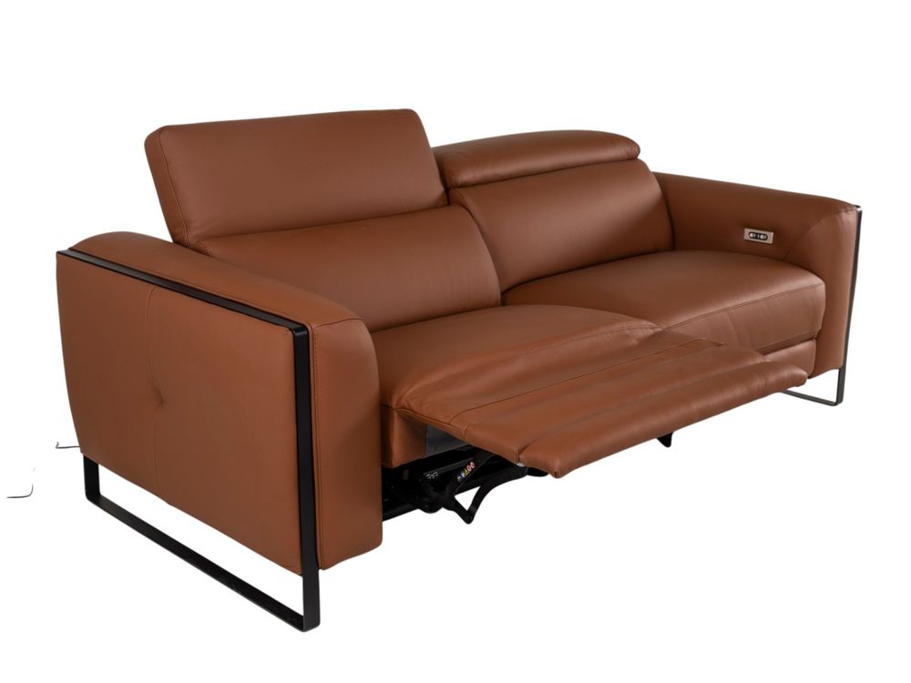 3-zit met 2 elektr. relaxen BRADLEY - Cognac leder DDV-19-000687-LR-C228