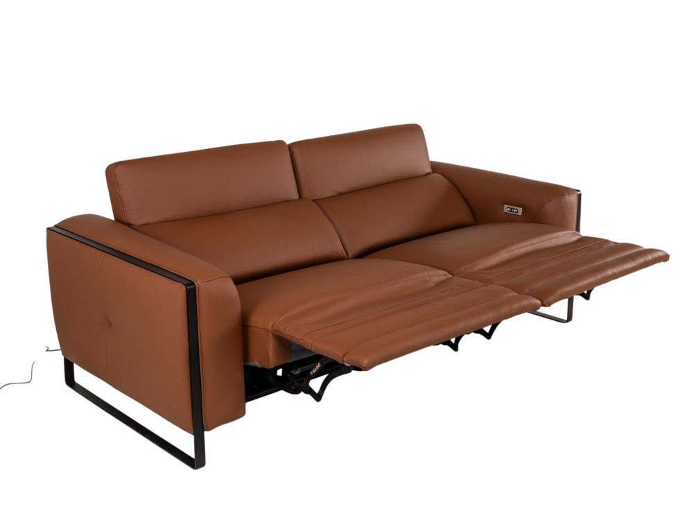 3-zit met 2 elektr. relaxen BRADLEY - Cognac leder DDV-19-000687-LR-C228