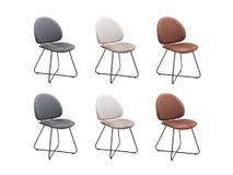 Set van 6 eetkamerstoelen LUNA - Antraciet / Creme C-HEH-315-SET1