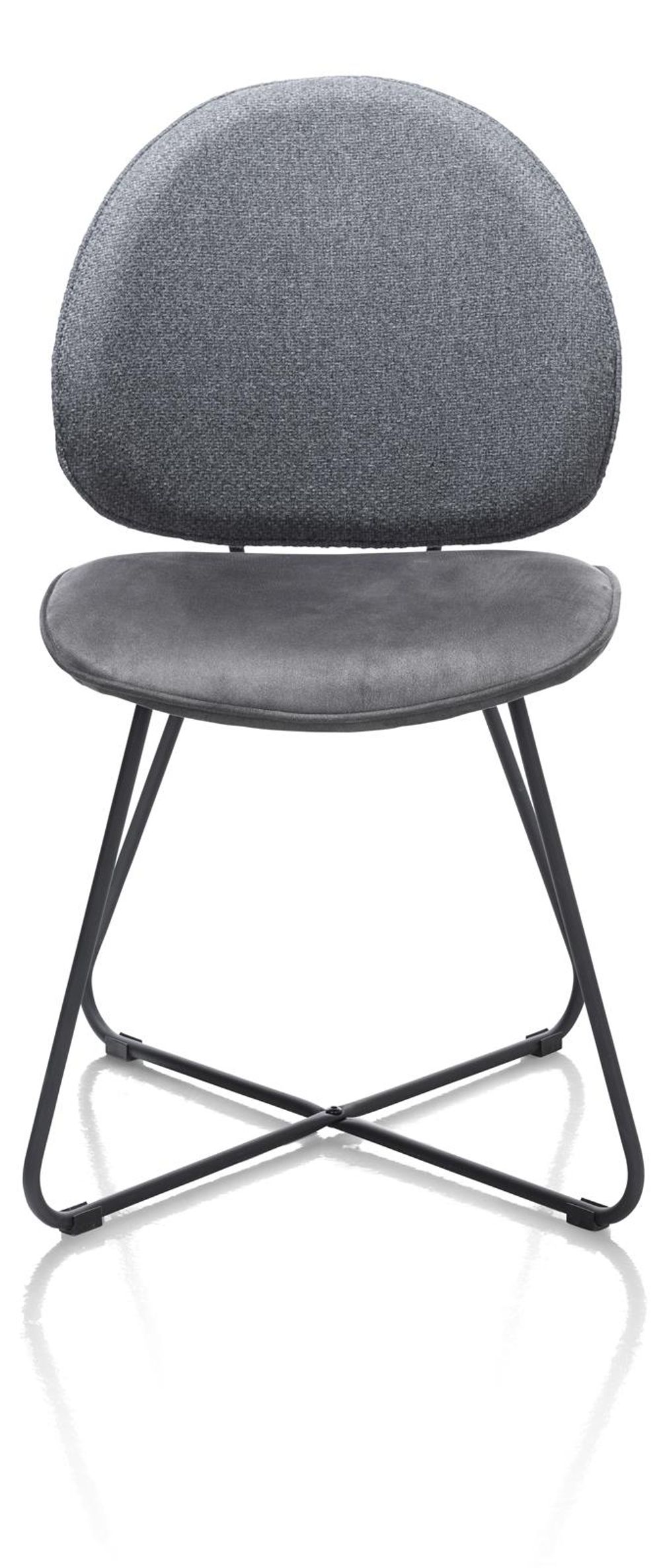 Set van 6 eetkamerstoelen LUNA - Antraciet / Creme C-HEH-315-SET1