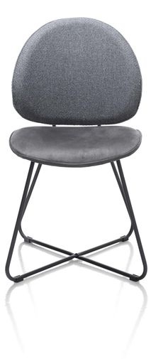 Set van 6 eetkamerstoelen LUNA - Antraciet / Creme C-HEH-315-SET1