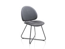 Set van 6 eetkamerstoelen LUNA - Antraciet / Creme C-HEH-315-SET1