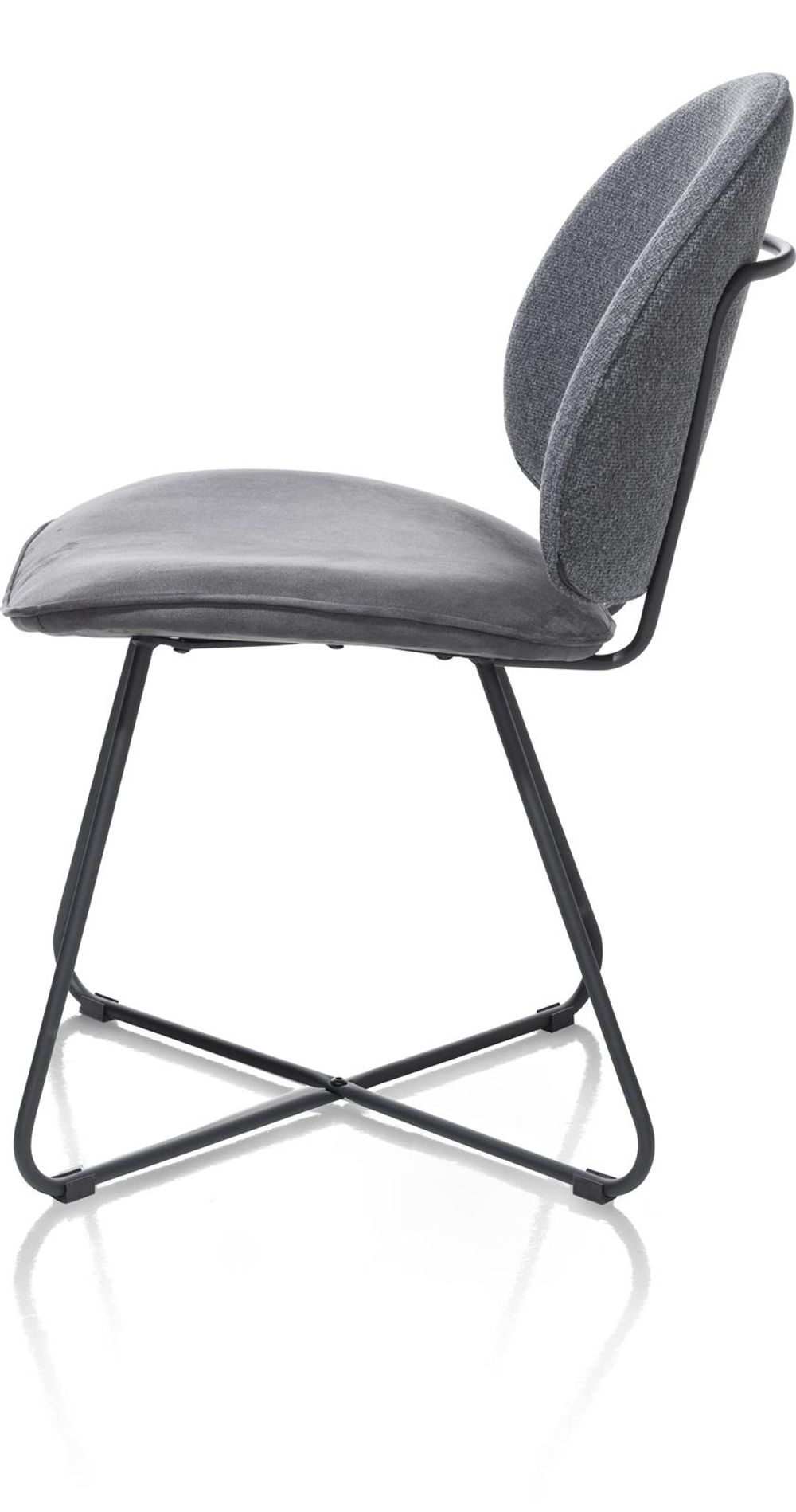 Set van 6 eetkamerstoelen LUNA - Antraciet / Creme C-HEH-315-SET1