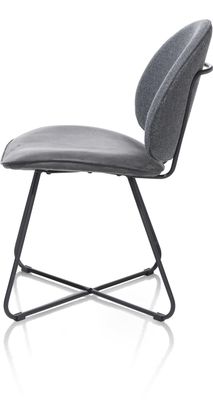 Set van 6 eetkamerstoelen LUNA - Antraciet / Creme C-HEH-315-SET1