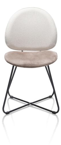 Set van 6 eetkamerstoelen LUNA - Antraciet / Creme C-HEH-315-SET1
