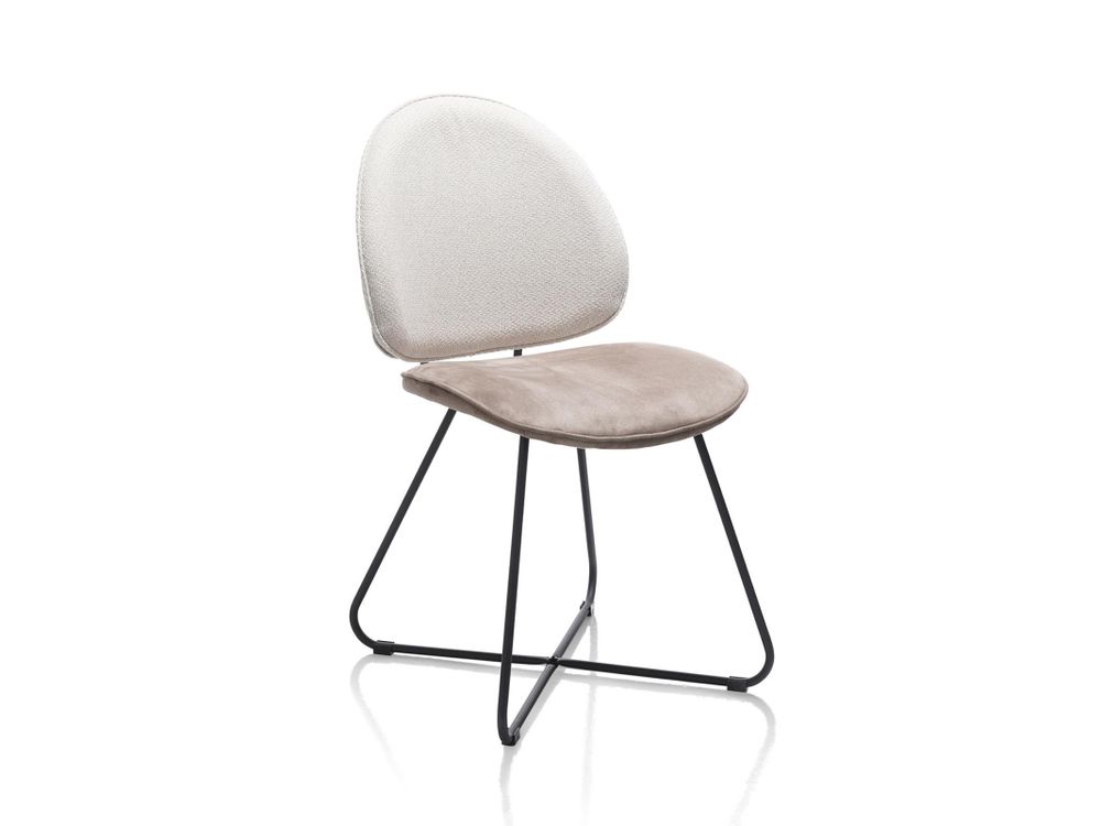 Set van 6 eetkamerstoelen LUNA - Antraciet / Creme C-HEH-315-SET1