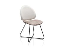 Set van 6 eetkamerstoelen LUNA - Antraciet / Creme C-HEH-315-SET1