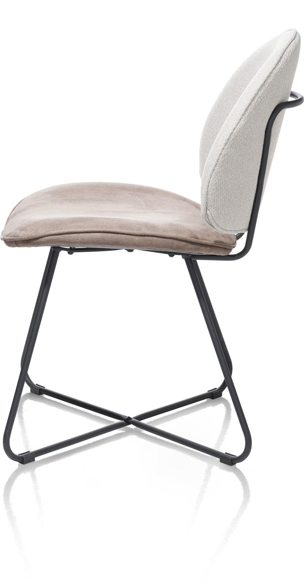 Set van 6 eetkamerstoelen LUNA - Antraciet / Creme C-HEH-315-SET1