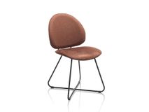 Set van 6 eetkamerstoelen LUNA - Antraciet / Creme C-HEH-315-SET1