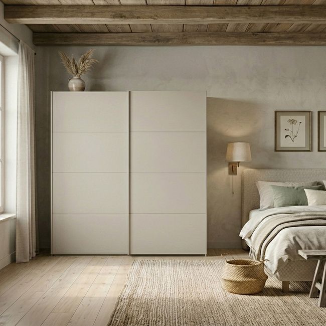 Schuifdeurkast QUADRA - Beige