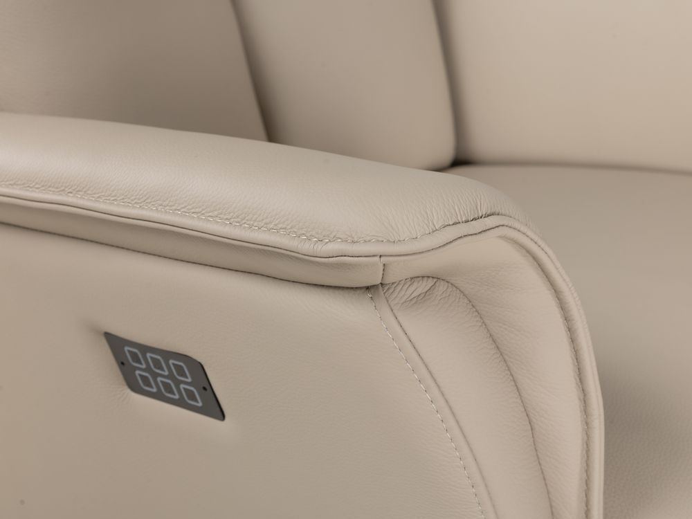 Elektrische relaxfauteuil PANDORA - Beige leder MED-14-TZ1
