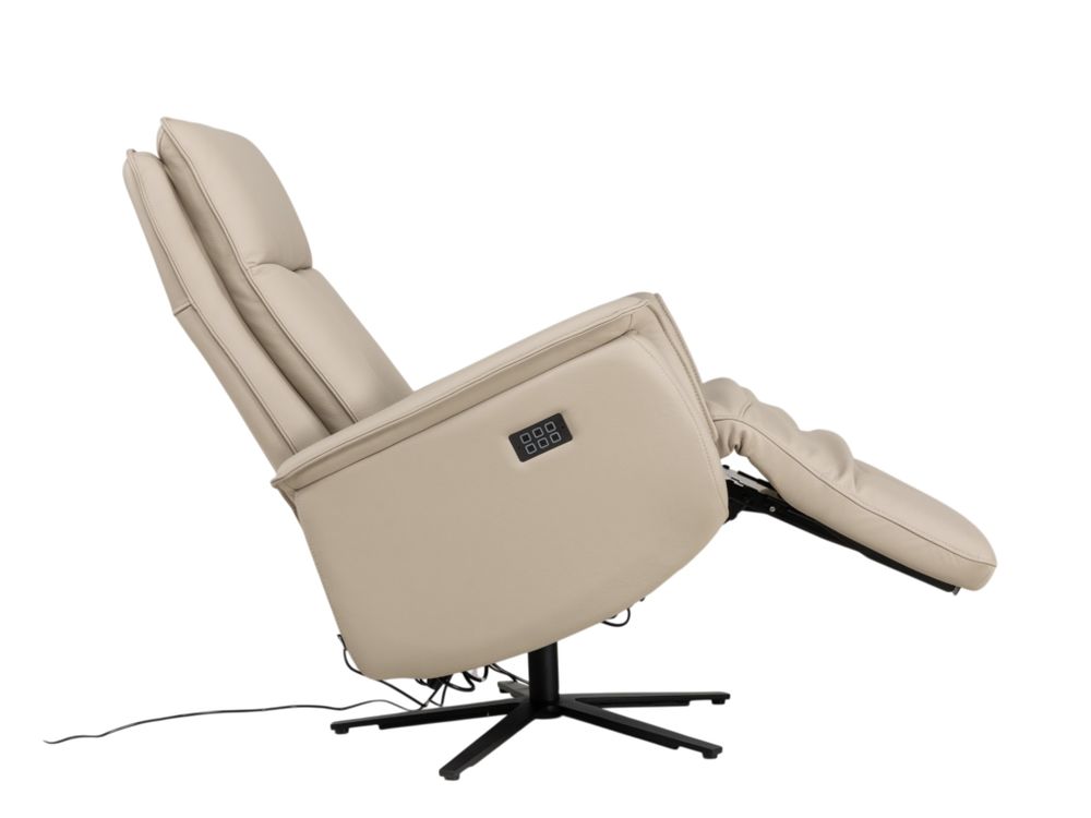 Elektrische relaxfauteuil PANDORA - Beige leder MED-14-TZ1