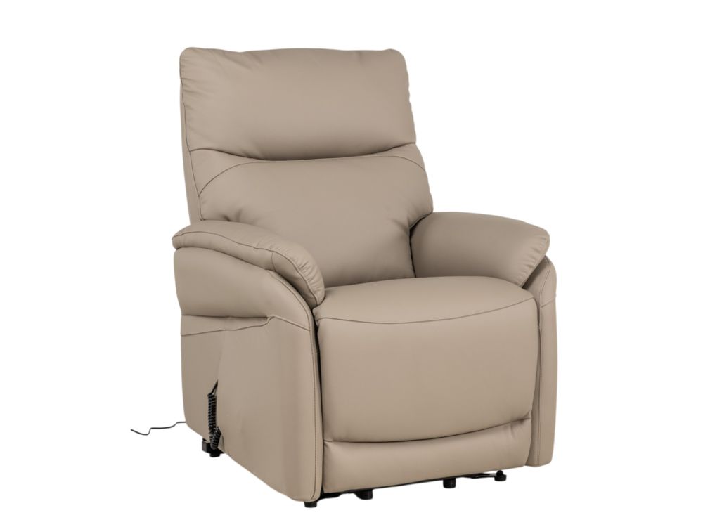Elektr. relaxfauteuil BRAHIM - Grijs leder DEZ-78-TZ1