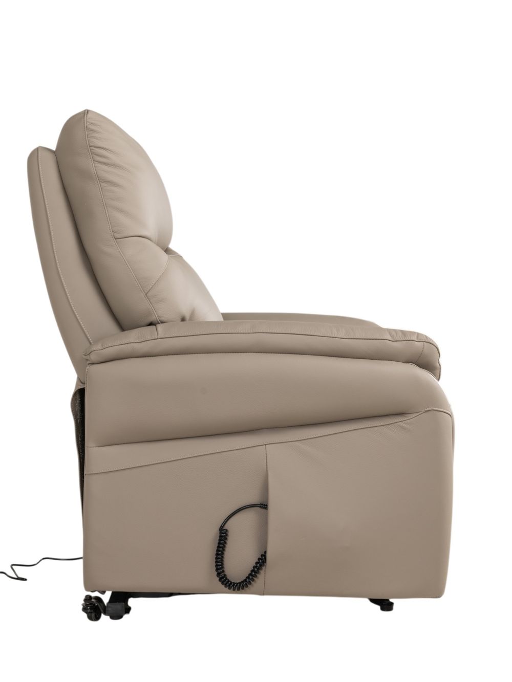 Elektr. relaxfauteuil BRAHIM - Grijs leder DEZ-78-TZ1