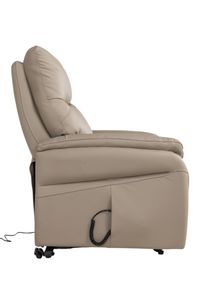 Elektr. relaxfauteuil BRAHIM - Grijs leder DEZ-78-TZ1
