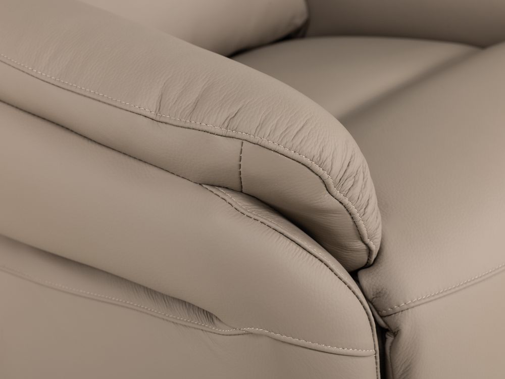 Elektr. relaxfauteuil BRAHIM - Grijs leder DEZ-78-TZ1