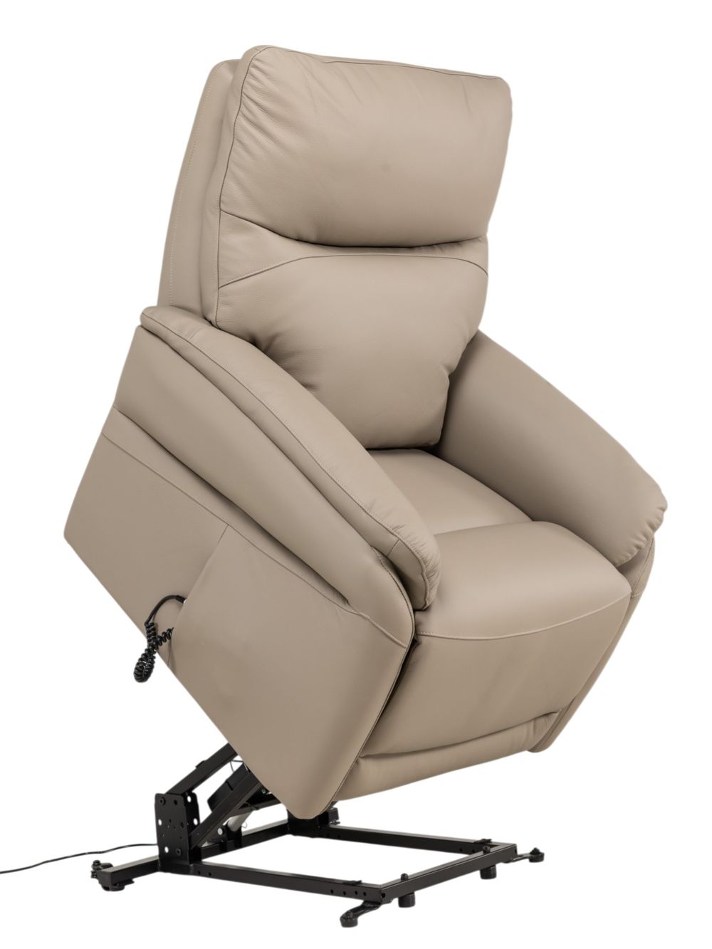 Elektr. relaxfauteuil BRAHIM - Grijs leder DEZ-78-TZ1