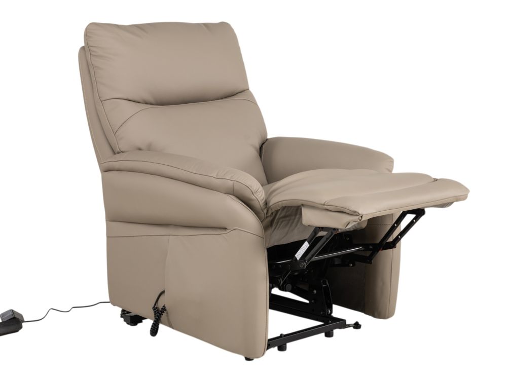 Elektr. relaxfauteuil BRAHIM - Grijs leder DEZ-78-TZ1