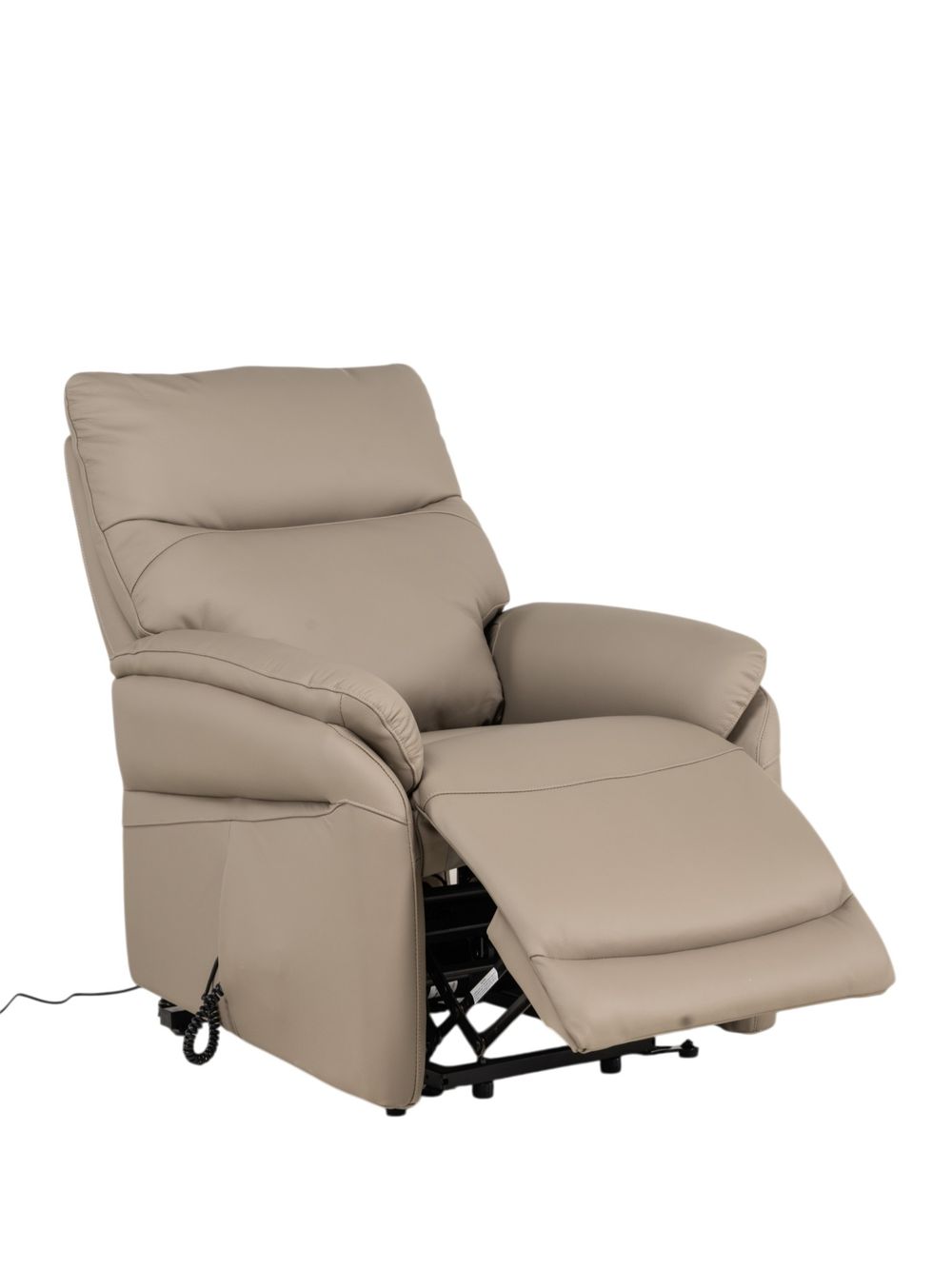 Elektr. relaxfauteuil BRAHIM - Grijs leder DEZ-78-TZ1