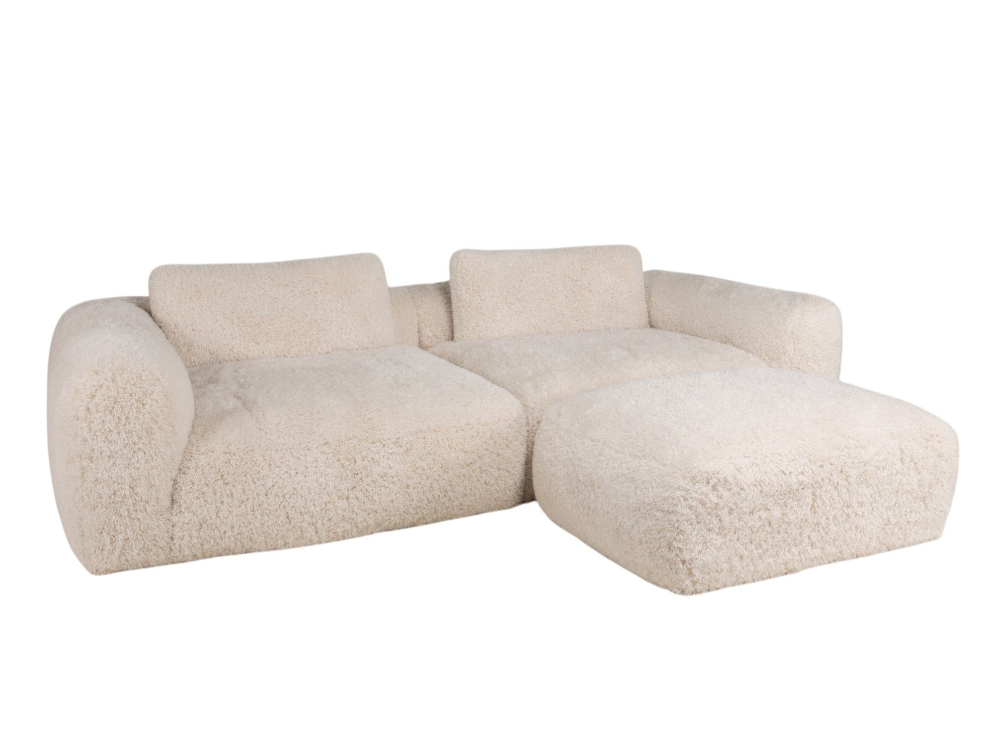 3-zit met voetbank MYOTIS - Crème C-RIV-101-TZ2