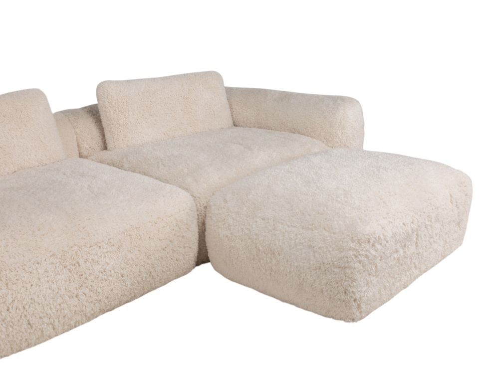 3-zit met voetbank MYOTIS - Crème C-RIV-101-TZ2