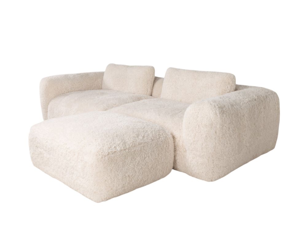 3-zit met voetbank MYOTIS - Crème C-RIV-101-TZ2