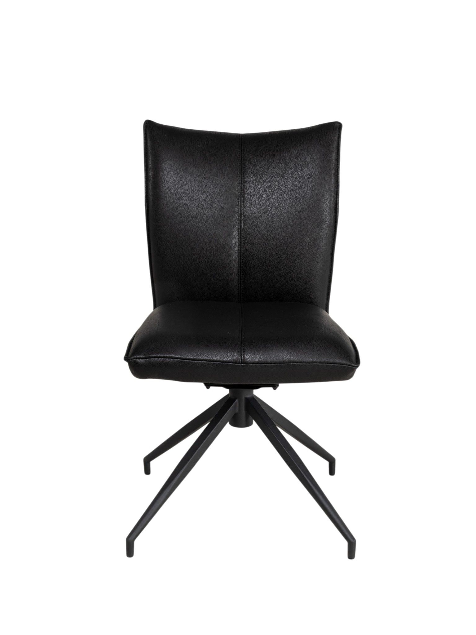 Draaibare eetkamerstoel MONET - Zwart leder