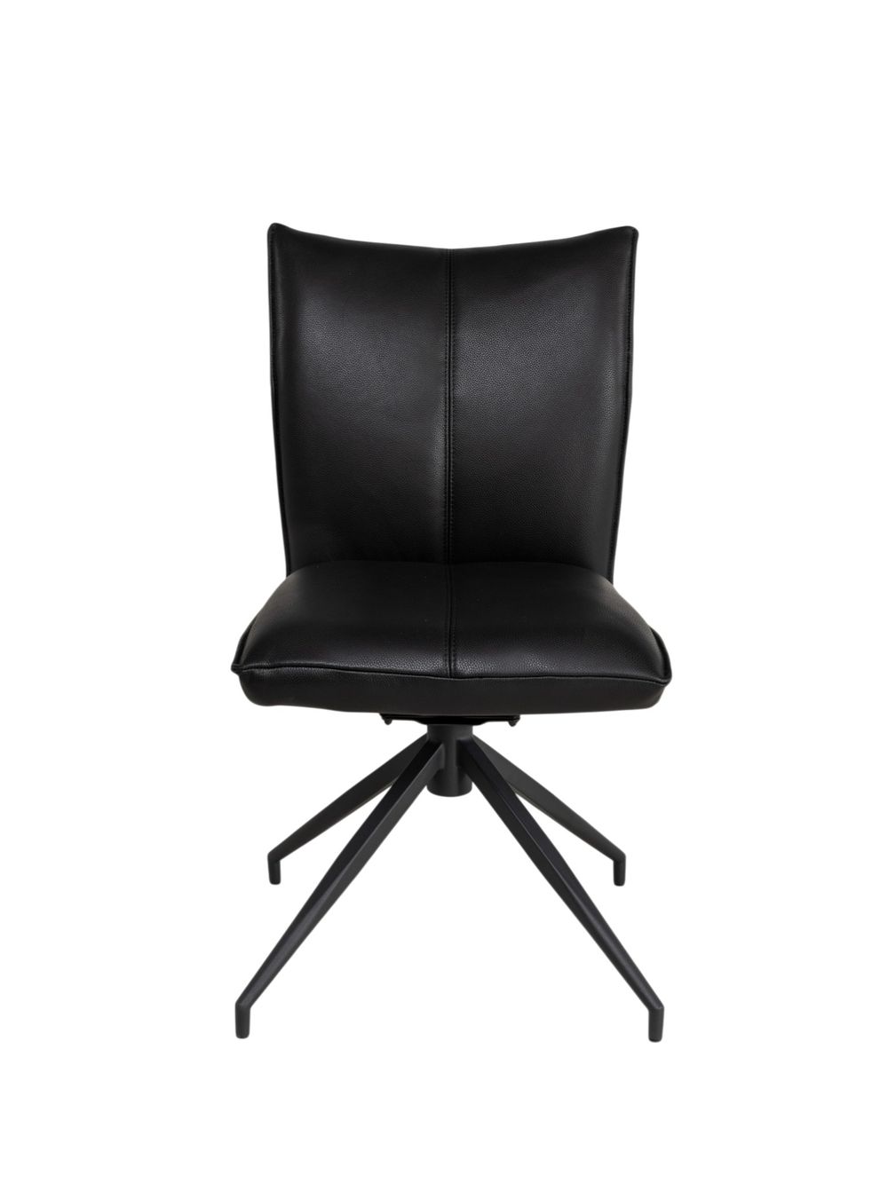 Draaibare eetkamerstoel MONET - Zwart leder LIE-19-TZ1