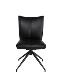 Draaibare eetkamerstoel MONET - Zwart leder LIE-19-TZ1