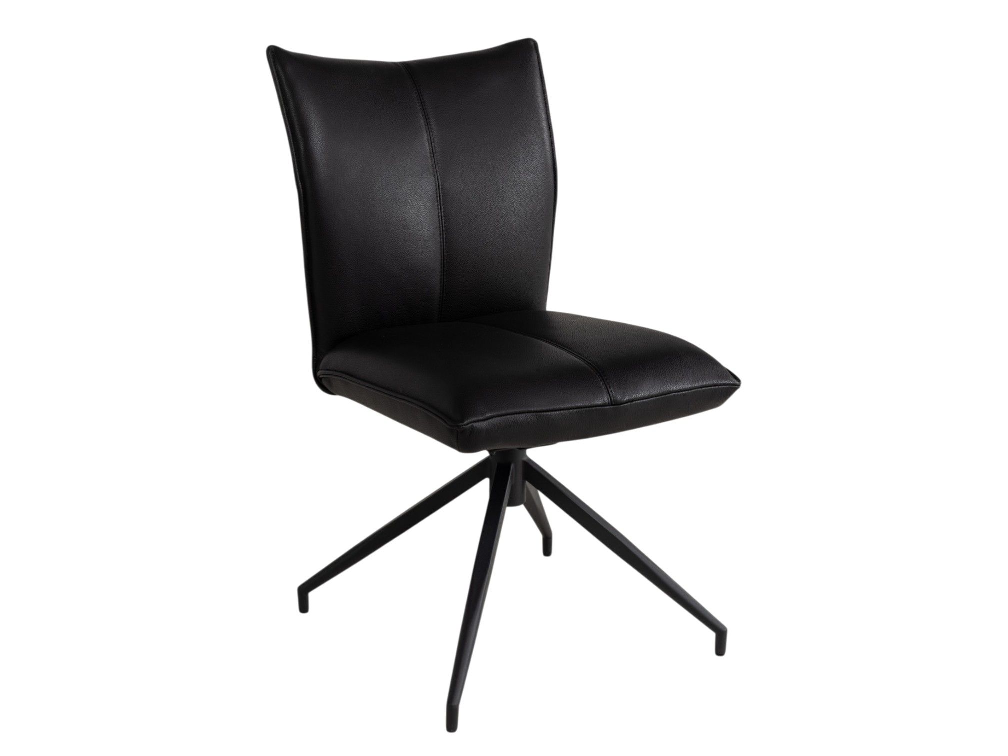 Draaibare eetkamerstoel MONET - Zwart leder