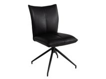 Draaibare eetkamerstoel MONET - Zwart leder LIE-19-TZ1