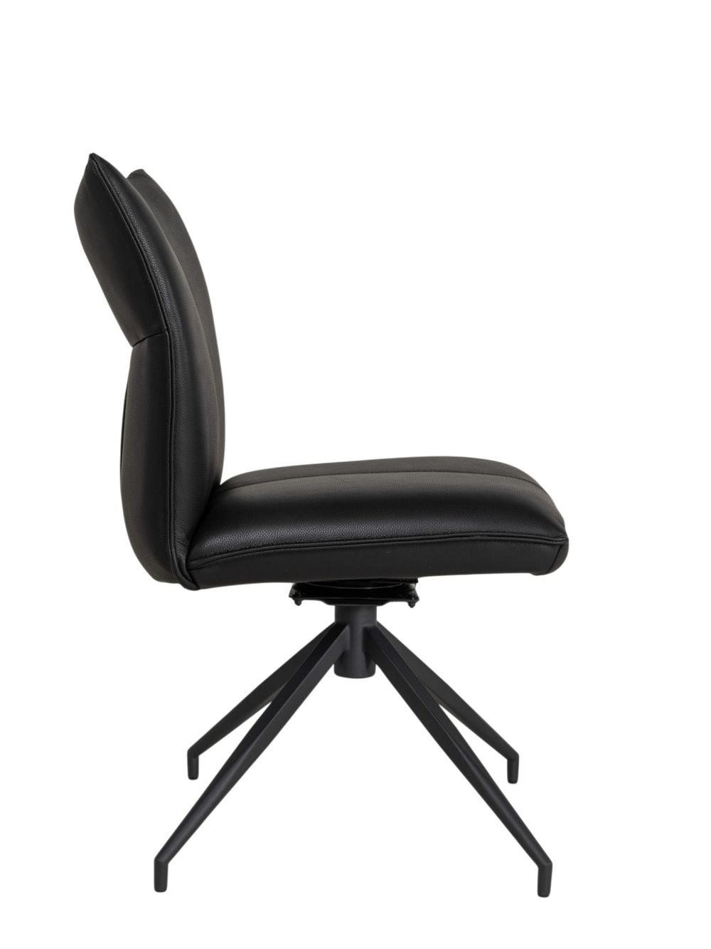 Draaibare eetkamerstoel MONET - Zwart leder LIE-19-TZ1