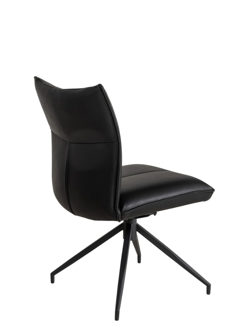 Draaibare eetkamerstoel MONET - Zwart leder LIE-19-TZ1