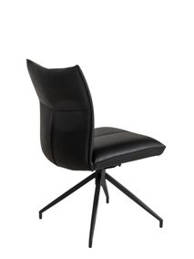 Draaibare eetkamerstoel MONET - Zwart leder LIE-19-TZ1