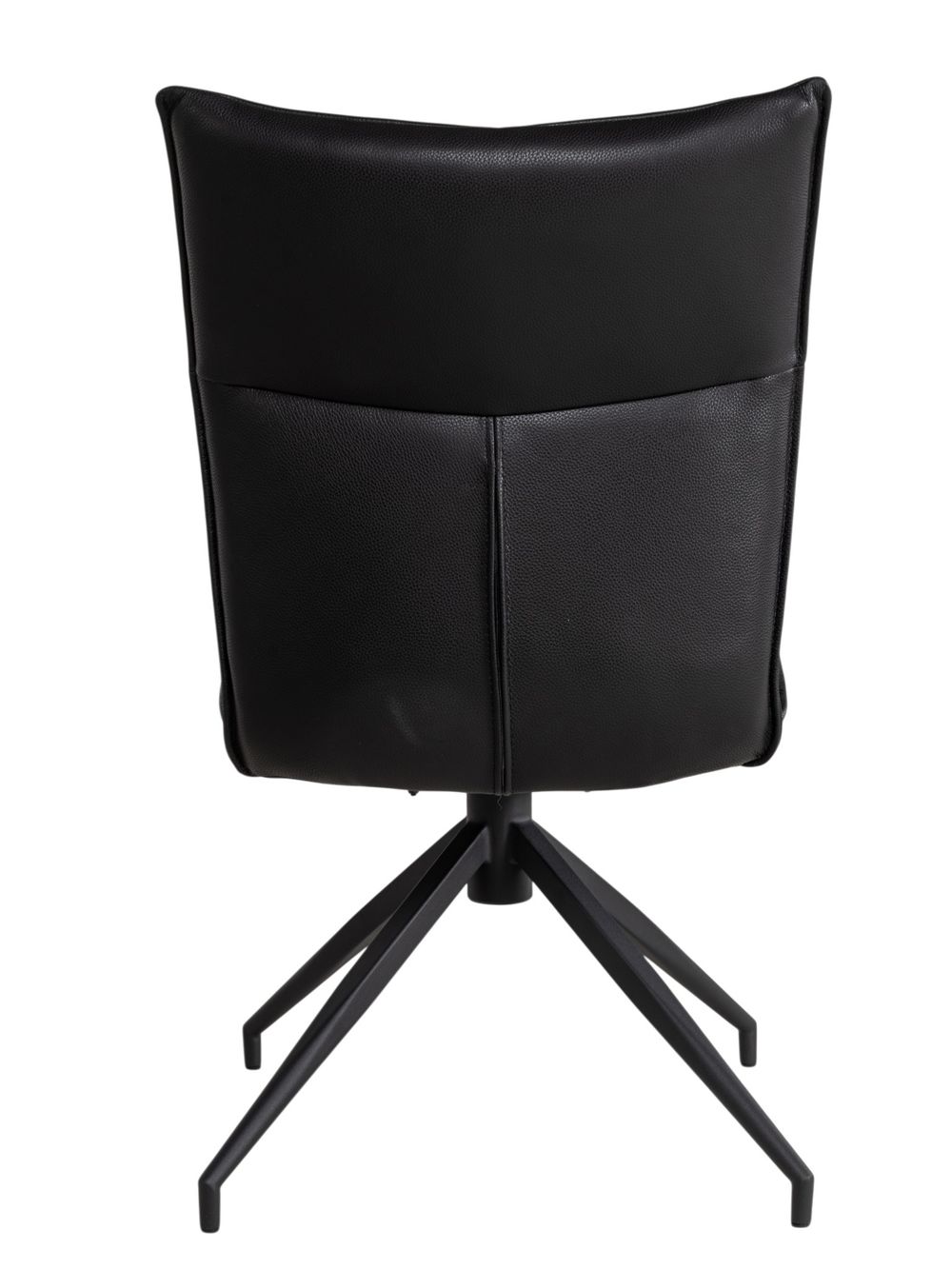 Draaibare eetkamerstoel MONET - Zwart leder LIE-19-TZ1