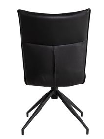 Draaibare eetkamerstoel MONET - Zwart leder LIE-19-TZ1