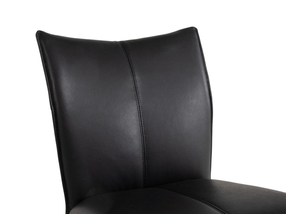 Draaibare eetkamerstoel MONET - Zwart leder LIE-19-TZ1