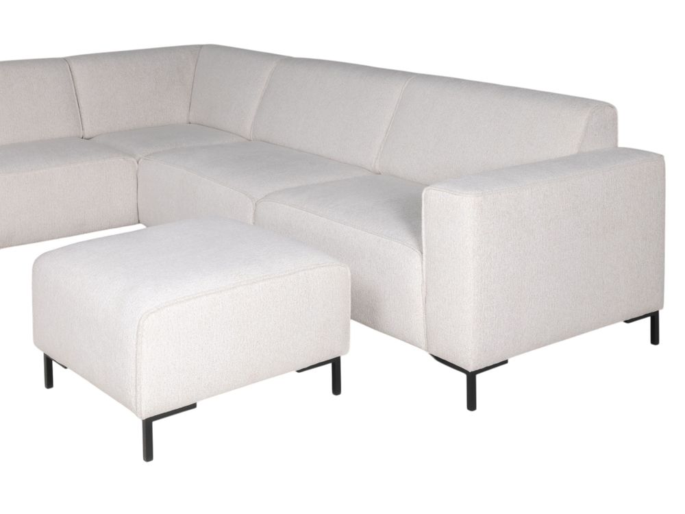 Hoekzetel met voetbank AMARO - Crème C-DOM-3-SET1