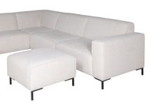 Hoekzetel met voetbank AMARO - Crème C-DOM-3-SET1