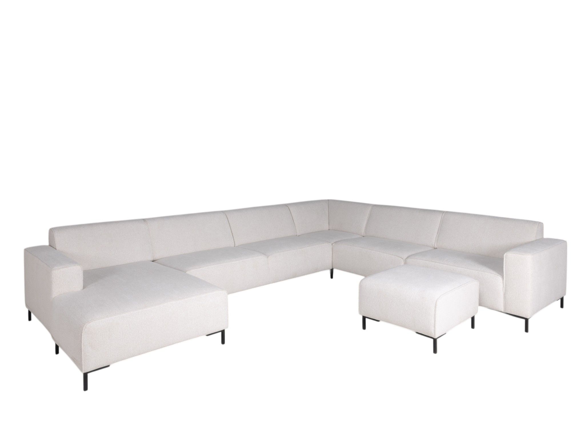 Hoekzetel met voetbank AMARO - Crème