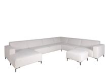 Hoekzetel met voetbank AMARO - Crème C-DOM-3-SET1