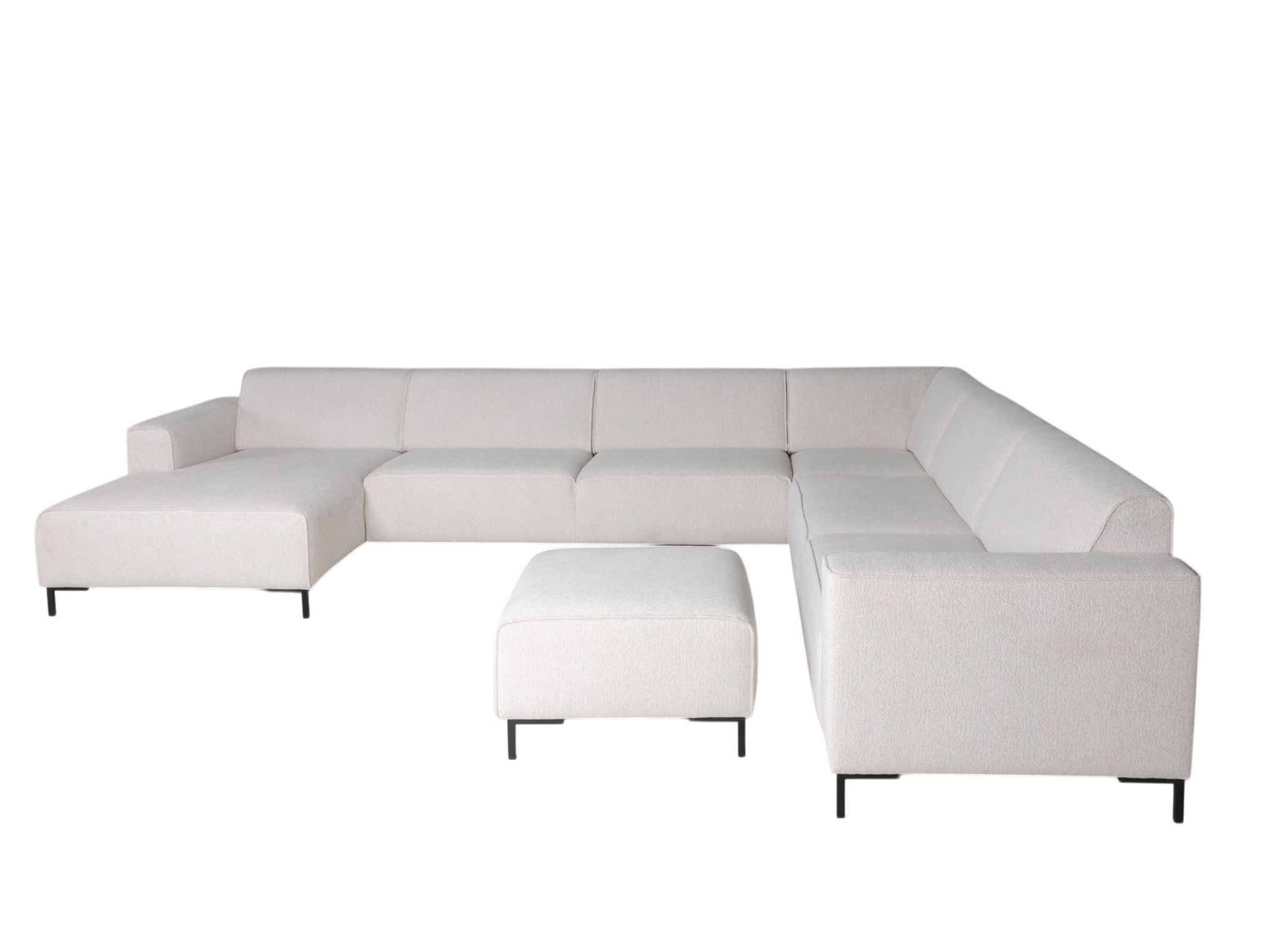 Hoekzetel met voetbank AMARO - Crème