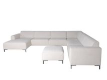 Hoekzetel met voetbank AMARO - Crème C-DOM-3-SET1