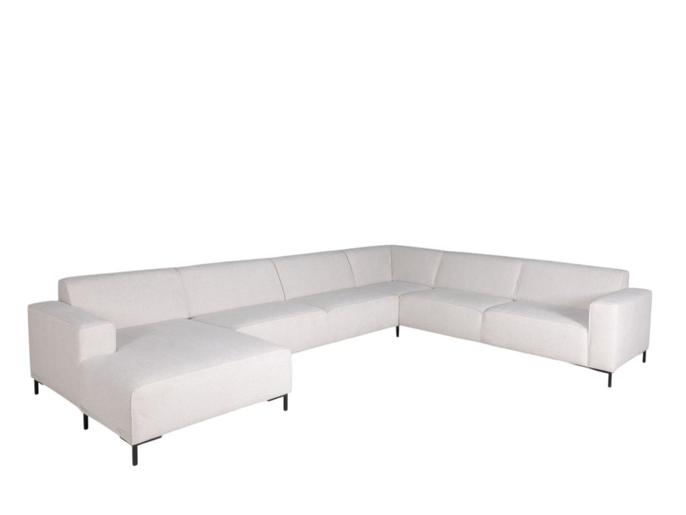 Hoekzetel met voetbank AMARO - Crème C-DOM-3-SET1