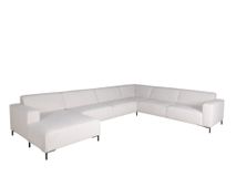 Hoekzetel met voetbank AMARO - Crème C-DOM-3-SET1