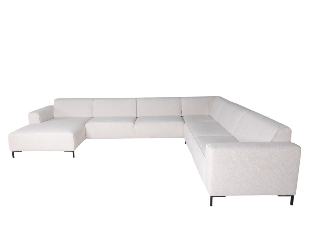 Hoekzetel met voetbank AMARO - Crème C-DOM-3-SET1