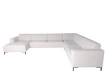 Hoekzetel met voetbank AMARO - Crème C-DOM-3-SET1