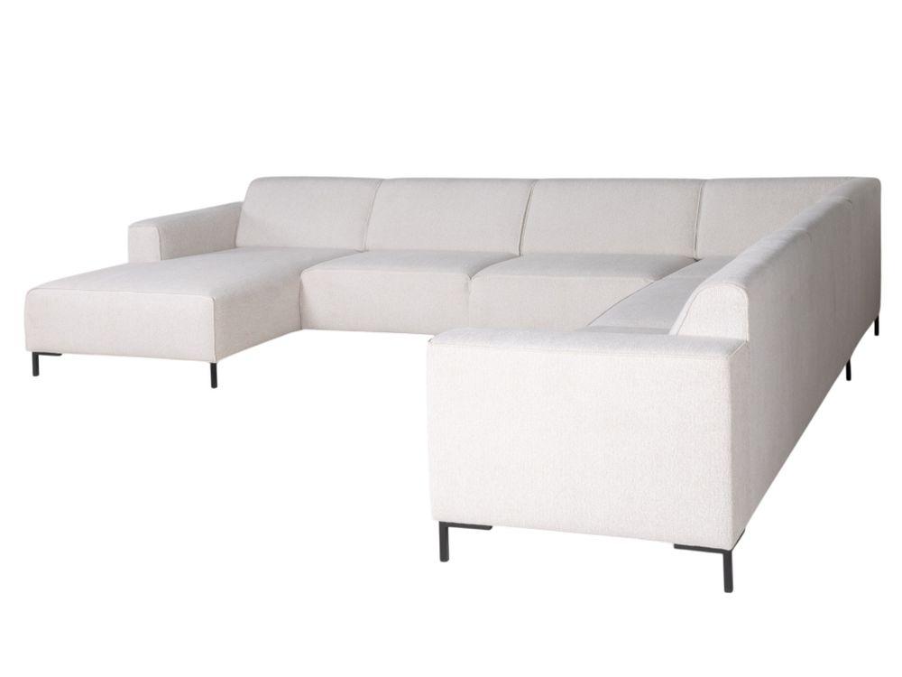 Hoekzetel met voetbank AMARO - Crème C-DOM-3-SET1