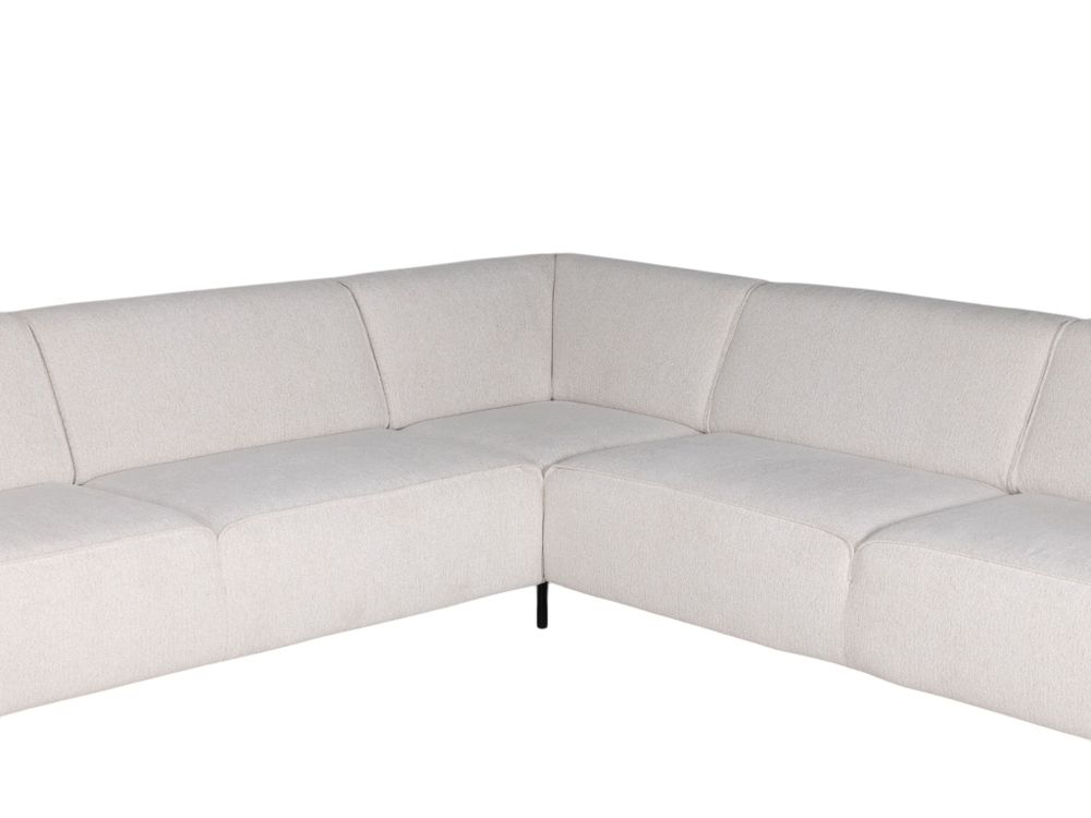 Hoekzetel met voetbank AMARO - Crème C-DOM-3-SET1